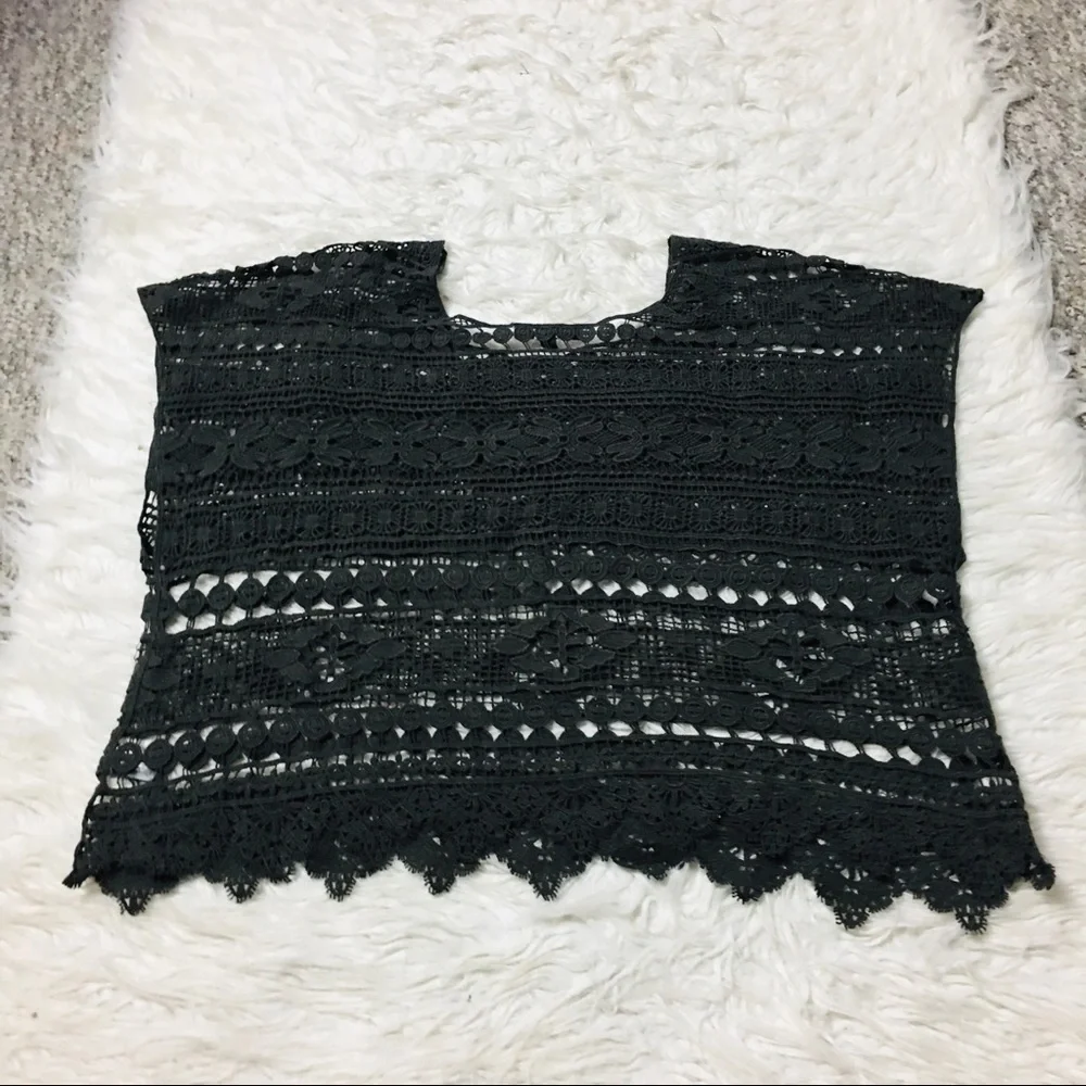Lane Bryant Bohemian Crochet Olive Green Size 14 - Picture 4 of 13